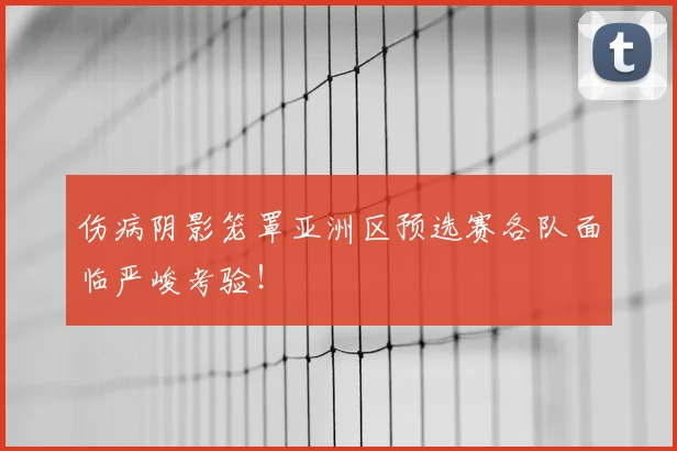 伤病阴影笼罩亚洲区预选赛各队面临严峻考验!